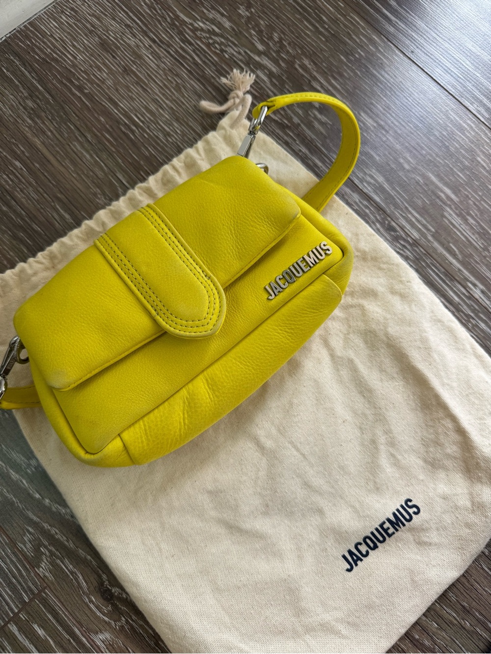 Jacquemus Bright Yellow Mini Leather Shoulder Bag